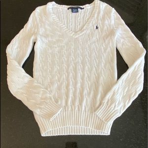 Ralph Lauren Cable Knit V-Neck Sweater